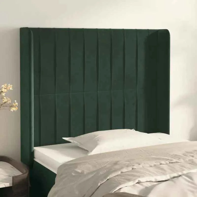 Hoofdbord en voetbord in fluweel levering bevat 147x16x118