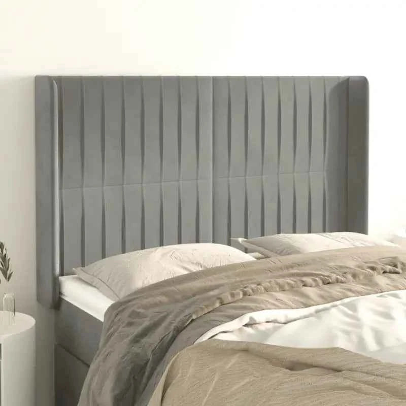 Hoofdbord en voetbord in fluweel levering bevat 147x16x118