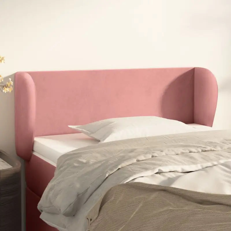 Hoofdbord en voetbord in fluweel levering bevat slimme slaapkamerstijl - Roze / 83 x 23 x 78/88 cm / 1 - Hoofdborden