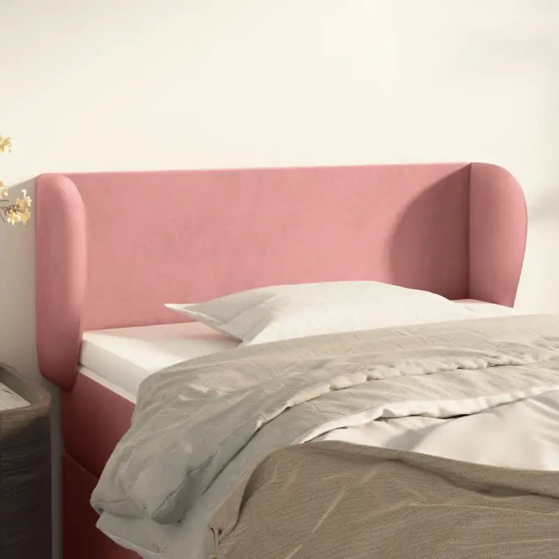 Hoofdbord en voetbord in fluweel levering bevat slimme slaapkamerstijl - Roze / 103 x 23 x 78/88 cm / 1 - Hoofdborden