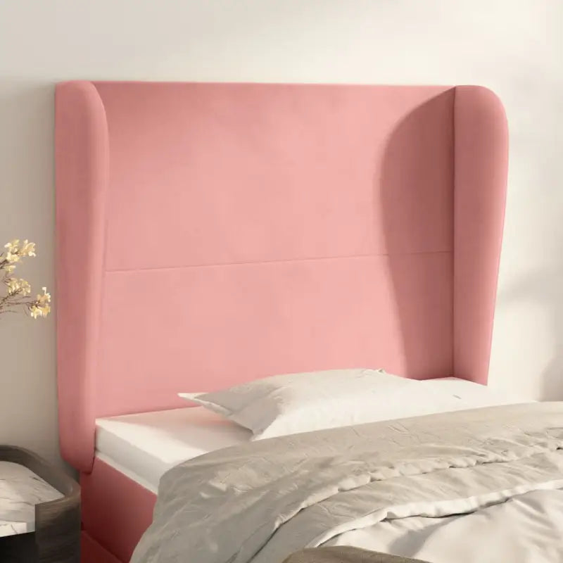 Hoofdbord en voetbord in fluweel levering bevat slimme slaapkamerstijl - Roze / 103 x 23 x 118/128 cm / 1 - Hoofdborden