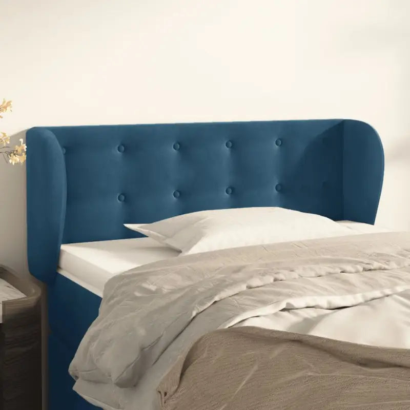 Hoofdborden en voetborden levering bevat luxe fluweel voor elke slaapkamer - Donkerblauw / 93 x 23 x 78/88 cm / 1