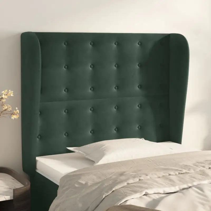 Hoofdborden en voetborden levering bevat luxe fluweel voor elke slaapkamer - Donkergroen / 93 x 23 x 118/128 cm / 1