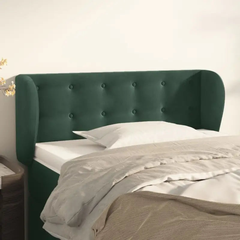 Hoofdborden en voetborden levering bevat luxe fluweel voor elke slaapkamer - Donkergroen / 83 x 23 x 78/88 cm / 1