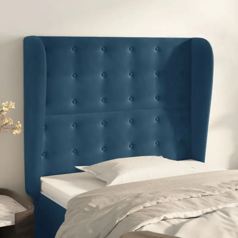 Hoofdborden en voetborden levering bevat luxe fluweel voor elke slaapkamer - Donkerblauw / 103 x 23 x 118/128 cm / 1