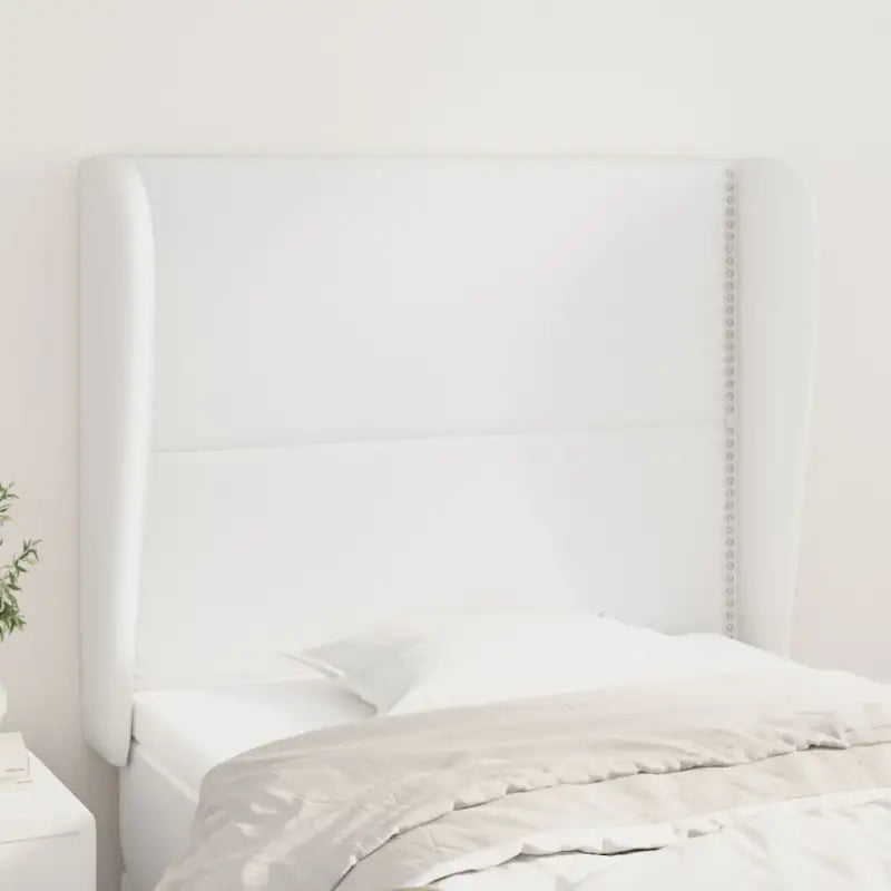 Hoofdborden en voetborden levering bevat met duurzaam glanzend kunstleer - Wit / 83 x 23 x 118/128 cm / 1 - Hoofdborden