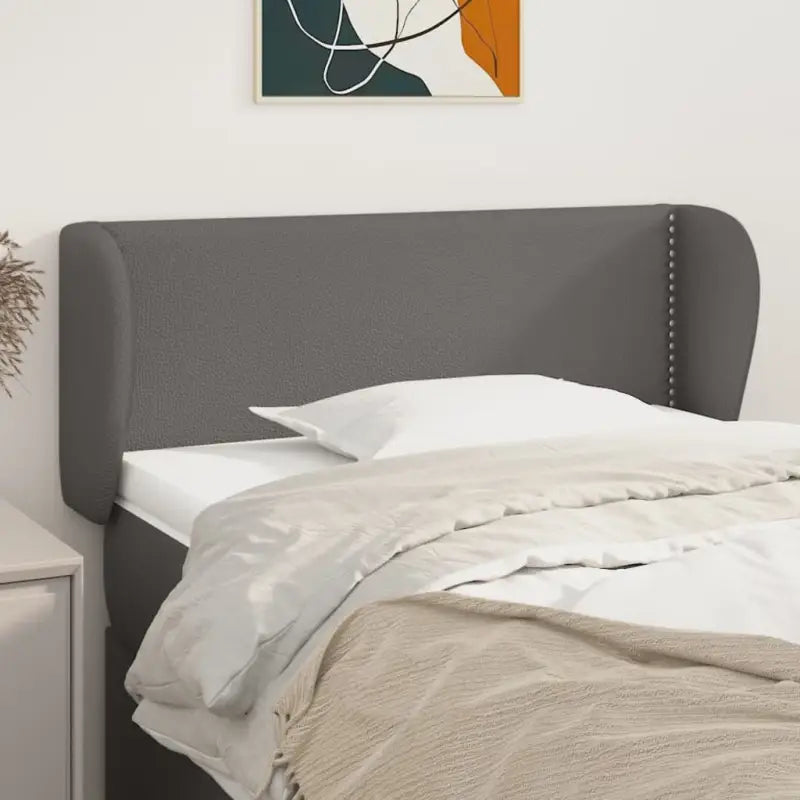Hoofdborden en voetborden levering bevat met duurzaam glanzend kunstleer - Grijs / 93 x 23 x 78/88 cm / 1 - Hoofdborden