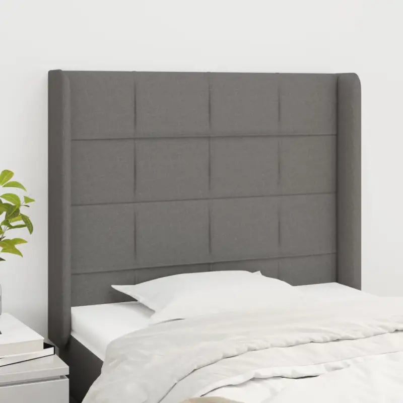 Hoofdborden en voetborden levering bevat met duurzaam en trendy ontwerp - Donkergrijs / 93 x 16 x 118/128 cm / 1