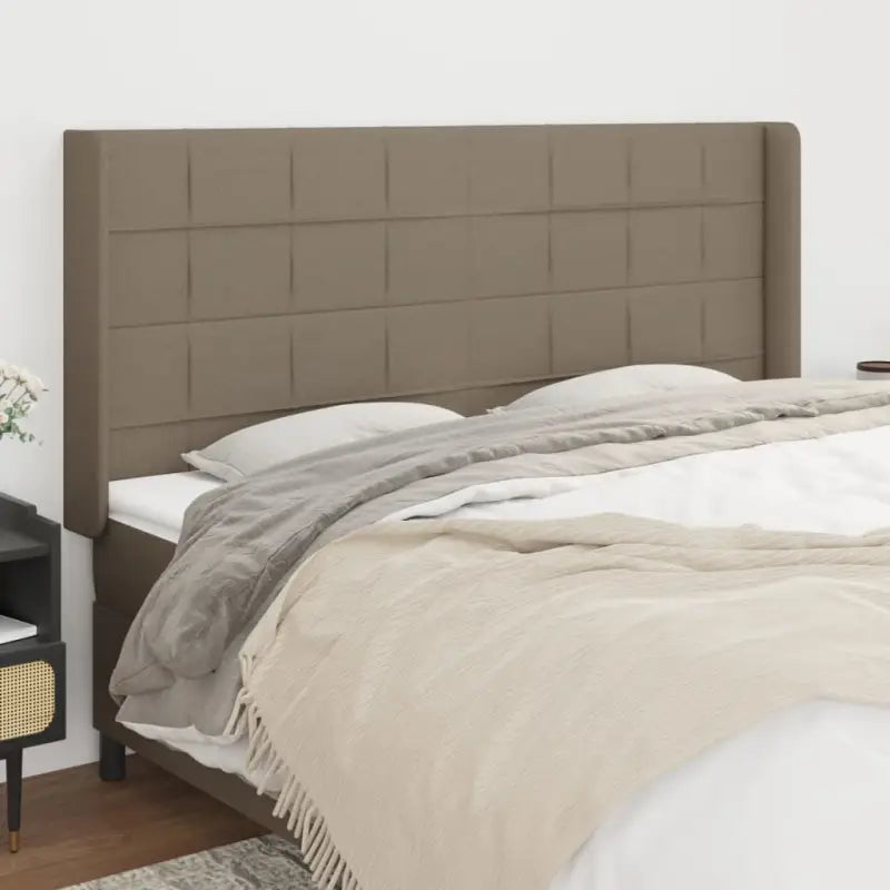 Hoofdborden en voetborden levering bevat met duurzaam en trendy ontwerp - Taupe / 203 x 16 x 118/128 cm / 1