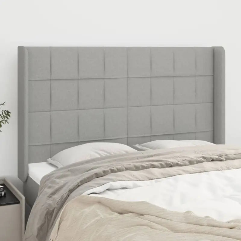 Hoofdborden en voetborden levering bevat met duurzaam en trendy ontwerp - Lichtgrijs / 147 x 16 x 118/128 cm / 1