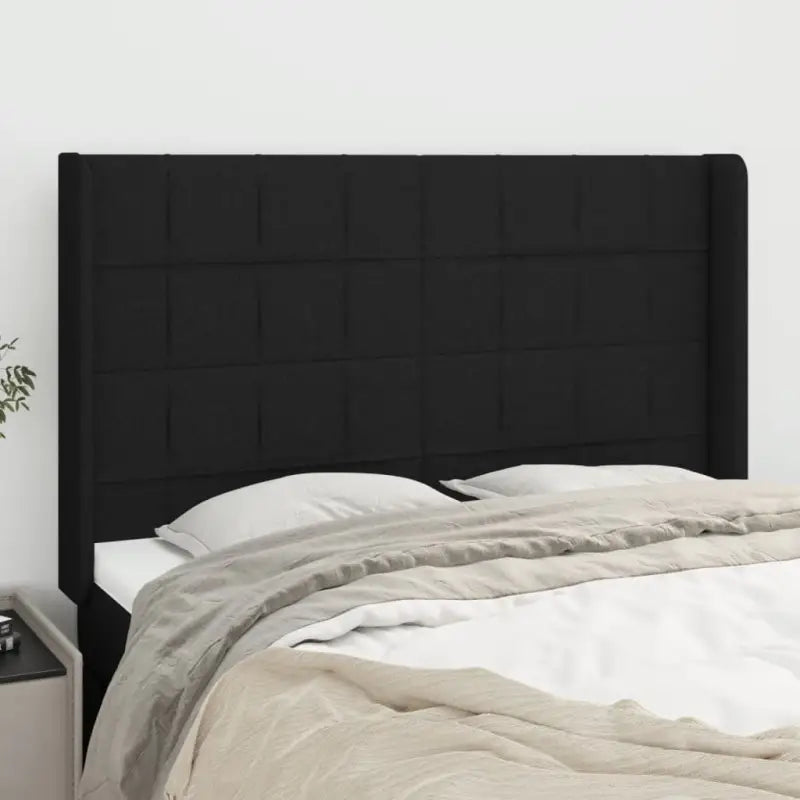 Hoofdborden en voetborden levering bevat met duurzaam en trendy ontwerp - Zwart / 147 x 16 x 118/128 cm / 1