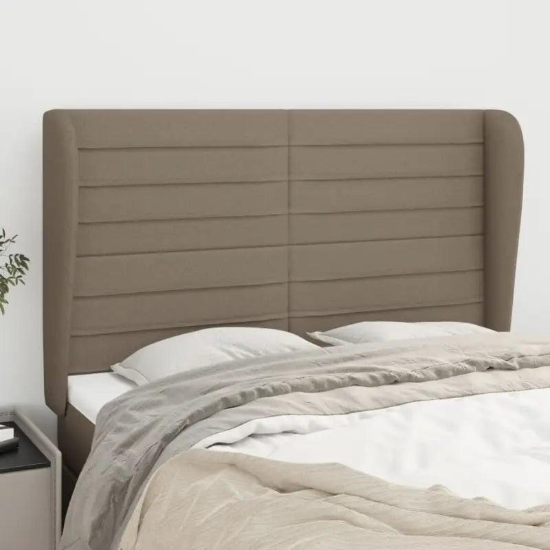 Hoofdborden en voetborden levering bevat met een trendy en duurzaam ontwerp - Taupe / 147 x 23 x 118/128 cm / 1