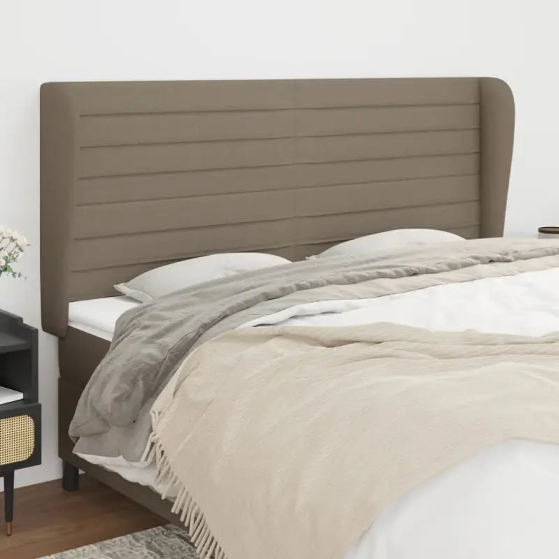 Hoofdborden en voetborden levering bevat met een trendy en duurzaam ontwerp - Taupe / 183 x 23 x 118/128 cm / 1
