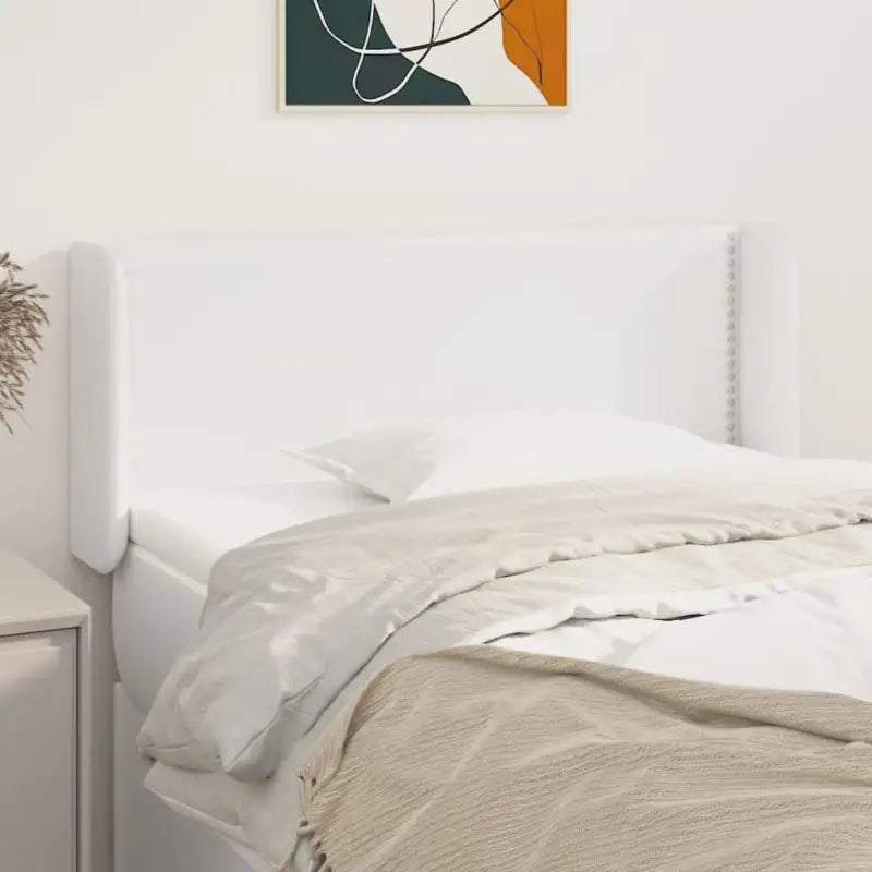 Hoofdborden en voetborden met hoogwaardig kunstleer levering bevat - Wit / 83 x 16 x 78/88 cm / 1 - Hoofdborden