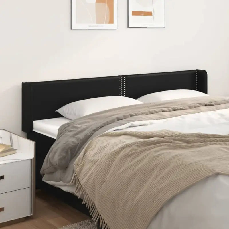 Hoofdborden en voetborden met hoogwaardig kunstleer levering bevat - Zwart / 163 x 16 x 78/88 cm / 1 - Hoofdborden