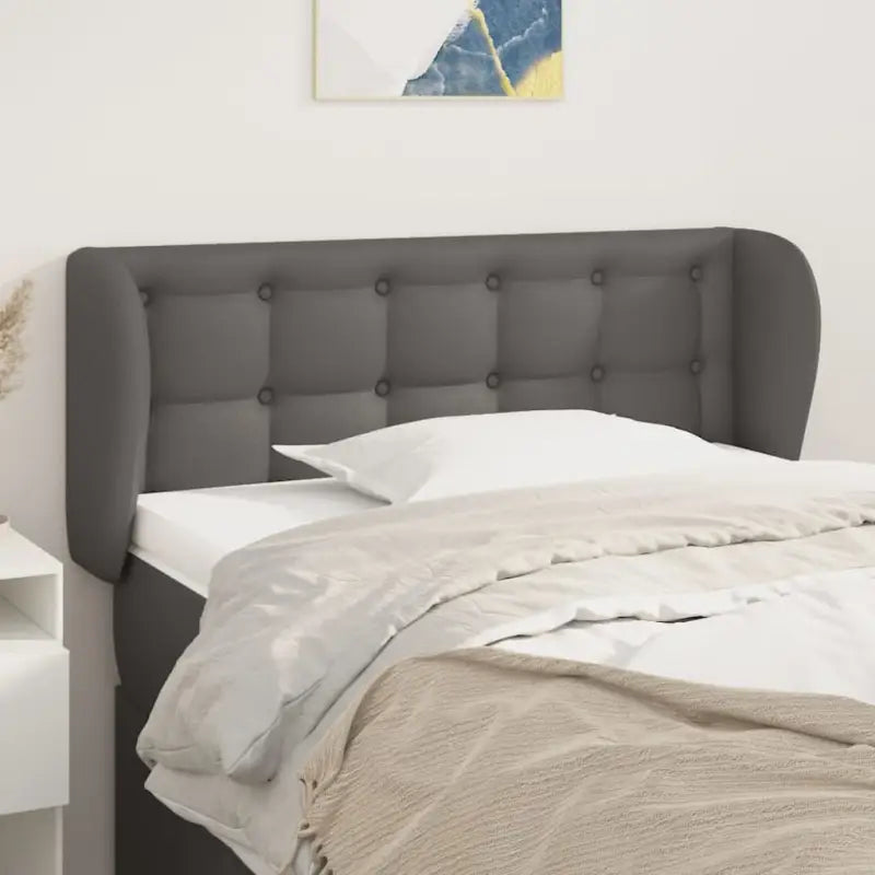 Hoofdborden en voetborden met hoogwaardige kunstleer levering bevat - Grijs / 93 x 23 x 78/88 cm / 1 - Hoofdborden