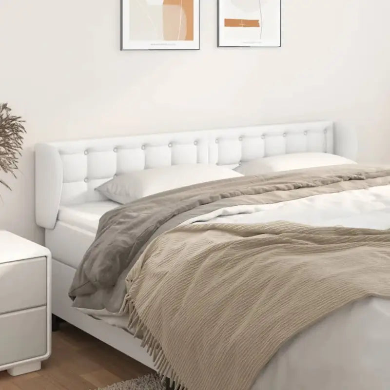 Hoofdborden en voetborden met hoogwaardige kunstleer levering bevat - Wit / 203 x 23 x 78/88 cm / 1 - Hoofdborden