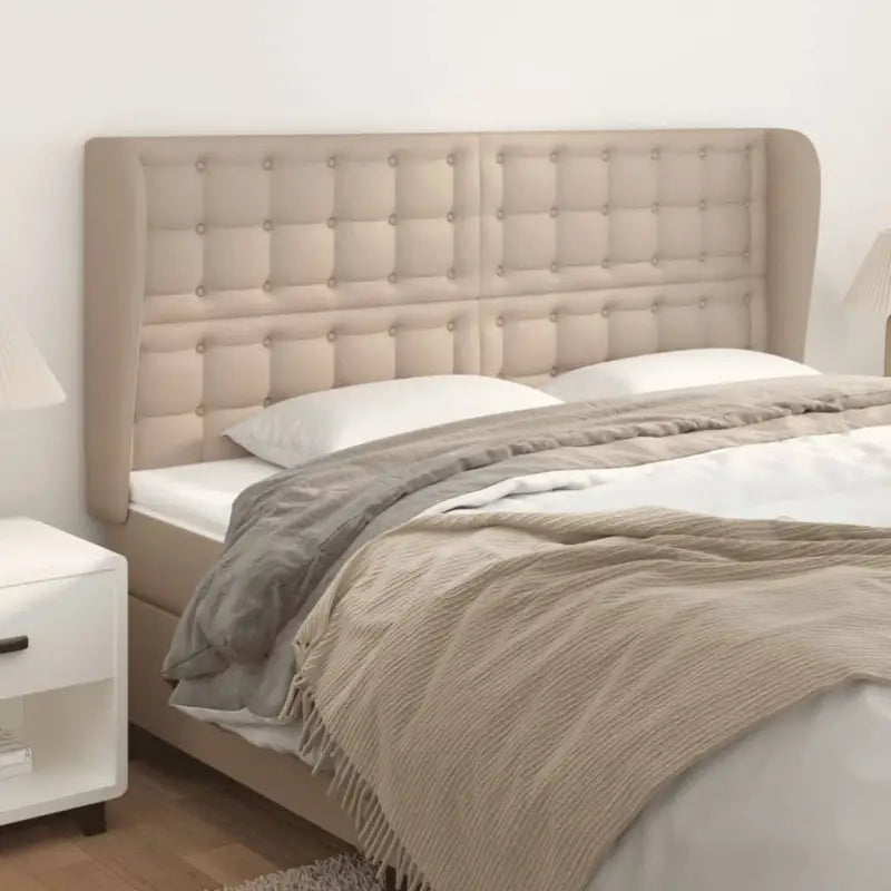 Hoofdborden en voetborden met hoogwaardige kunstleer levering bevat - Cappuccino / 203 x 23 x 118/128 cm / 1