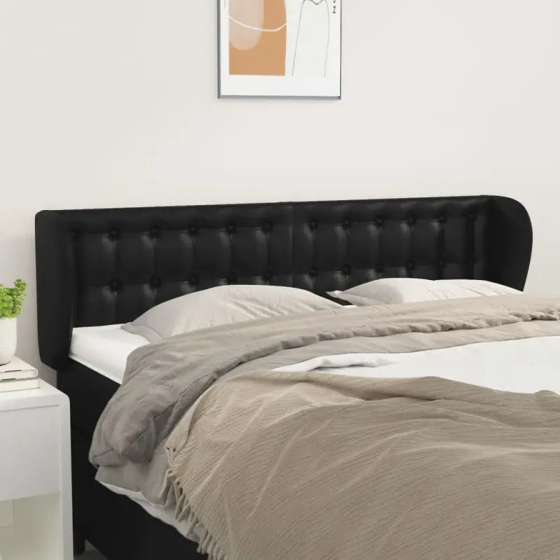 Hoofdborden en voetborden met hoogwaardige kunstleer levering bevat - Zwart / 147 x 23 x 78/88 cm / 1 - Hoofdborden