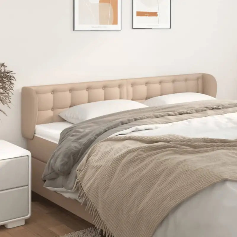 Hoofdborden en voetborden met hoogwaardige kunstleer levering bevat - Cappuccino / 203 x 23 x 78/88 cm / 1