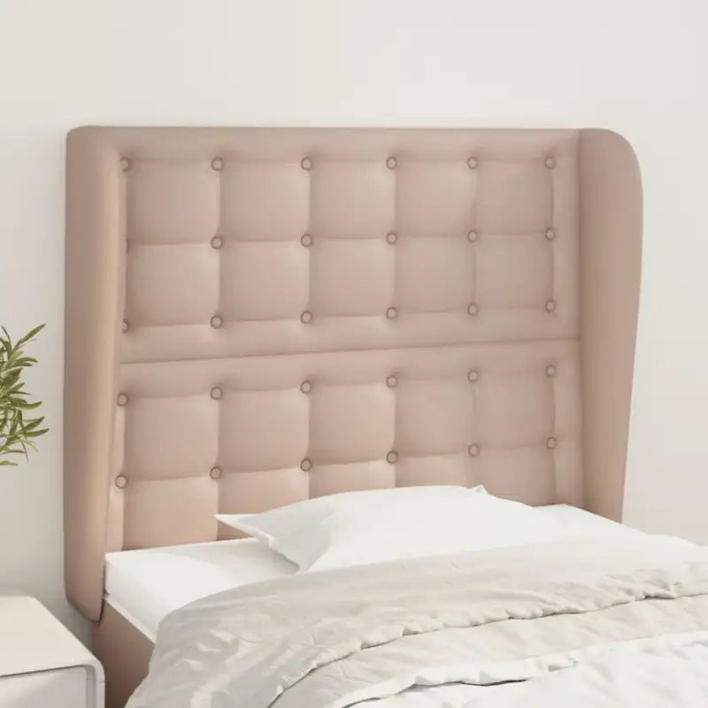 Hoofdborden en voetborden met hoogwaardige kunstleer levering bevat - Cappuccino / 93 x 23 x 118/128 cm / 1