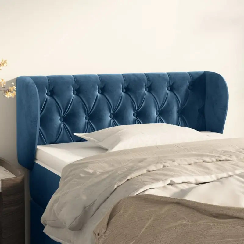 Hoofdborden en voetborden met levering bevat in zacht fluweel design - Donkerblauw / 103 x 23 x 78/88 cm / 1