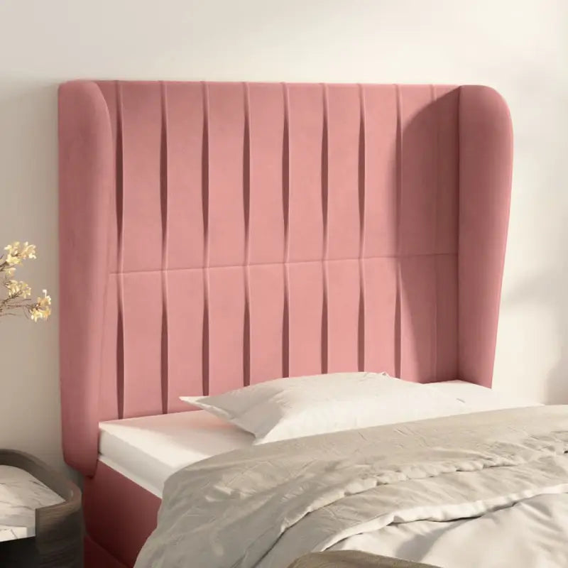 Hoofdborden en voetborden met levering bevat in zacht fluweel ontwerp - Roze / 93 x 23 x 118/128 cm / 1 - Hoofdborden