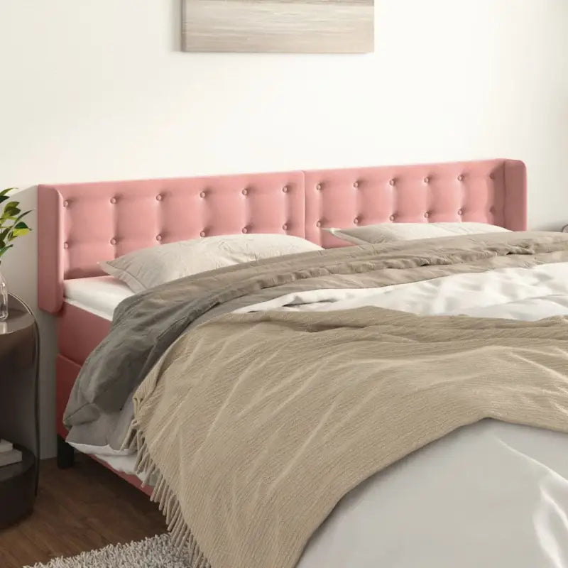 Hoofdborden en voetborden met luxe fluweel levering bevat - Roze / 183 x 16 x 78/88 cm / 1 - Hoofdborden en voetborden