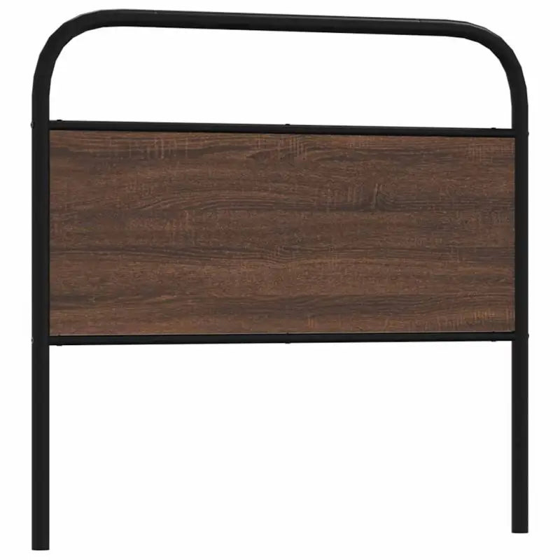 Hoofdborden en voetborden met ronde buizen en bewerkt hout - bruin eikenkleur / 107 cm / 1 - Hoofdborden en voetborden