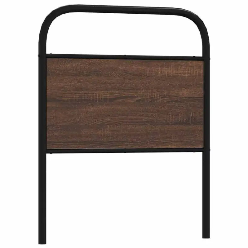 Hoofdborden en voetborden met ronde buizen en bewerkt hout - bruin eikenkleur / 80 cm / 1 - Hoofdborden en voetborden