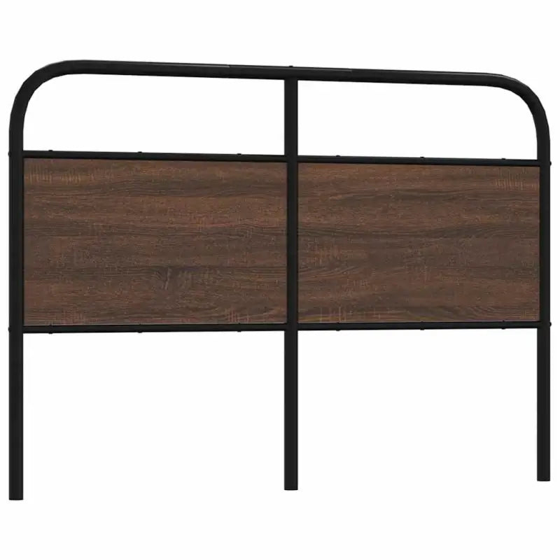 Hoofdborden en voetborden met ronde buizen en bewerkt hout - bruin eikenkleur / 135 cm / 1 - Hoofdborden en voetborden
