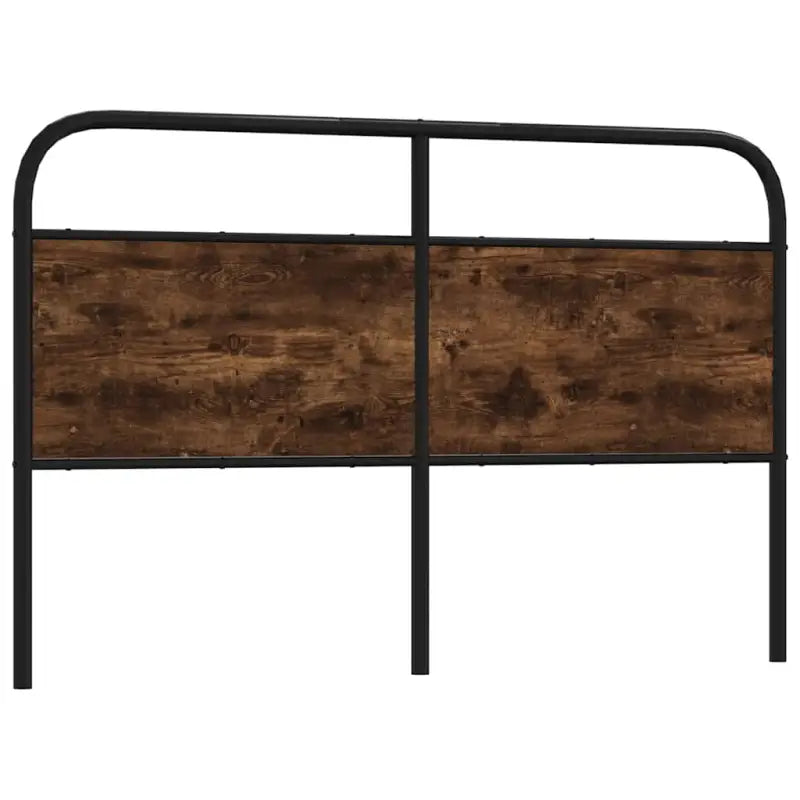 Hoofdborden en voetborden met ronde buizen en bewerkt hout - Gerookt eiken / 160 cm / 1 - Hoofdborden en voetborden