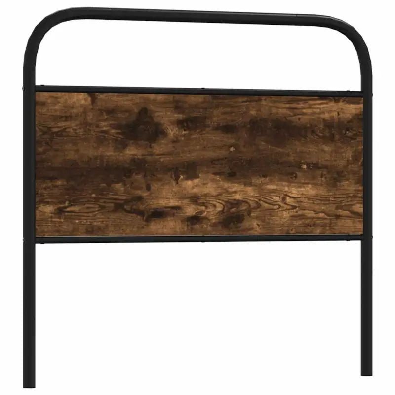 Hoofdborden en voetborden met ronde buizen en bewerkt hout - Gerookt eiken / 90 cm / 1 - Hoofdborden en voetborden