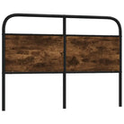 Hoofdborden en voetborden met ronde buizen en bewerkt hout - Gerookt eiken / 140 cm / 1 - Hoofdborden en voetborden