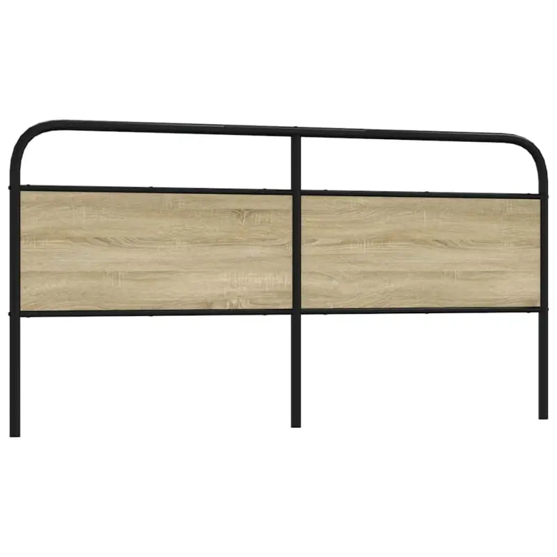 Hoofdborden en voetborden met ronde buizen en bewerkt hout - Sonoma eiken / 180 cm / 1 - Hoofdborden en voetborden