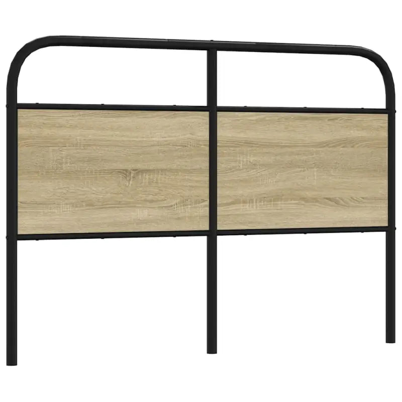 Hoofdborden en voetborden met ronde buizen en bewerkt hout - Sonoma eiken / 140 cm / 1 - Hoofdborden en voetborden