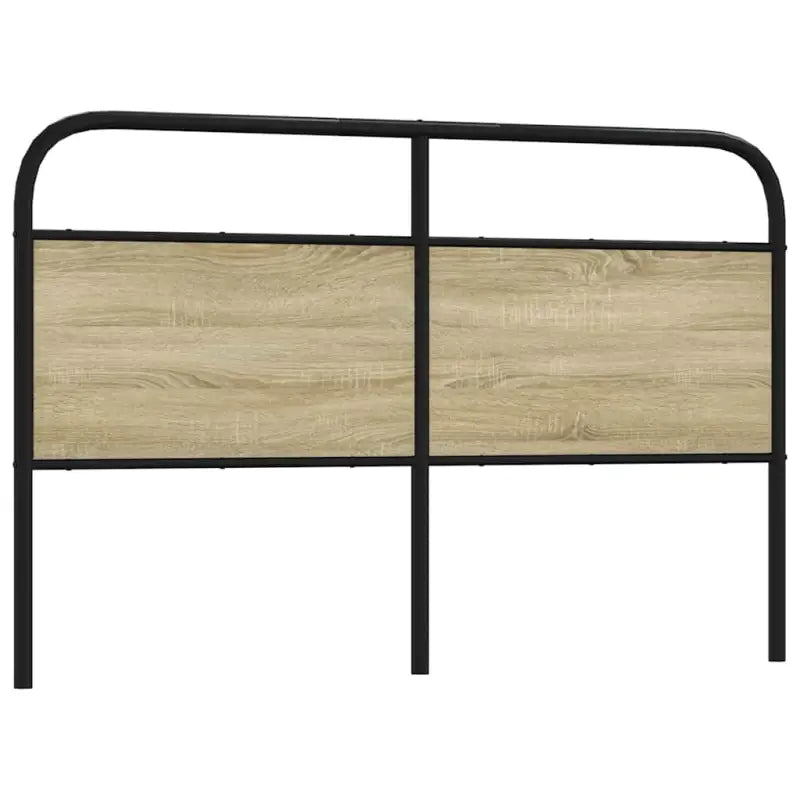 Hoofdborden en voetborden met ronde buizen en bewerkt hout - Sonoma eiken / 150 cm / 1 - Hoofdborden en voetborden