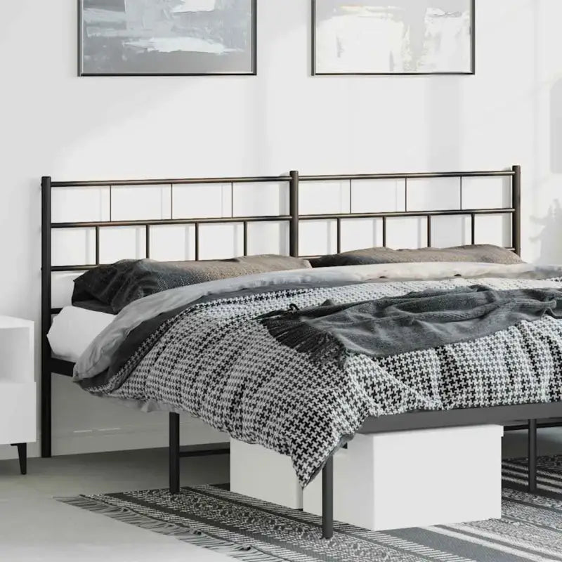 Hoofdborden en voetborden met ronde buizen van gepoedercoat staal - Zwart / 193 cm / 1 - Hoofdborden en voetborden
