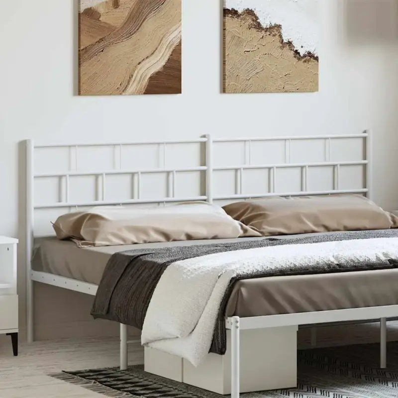 Hoofdborden en voetborden met ronde buizen van gepoedercoat staal - Wit / 193 cm / 1 - Hoofdborden en voetborden