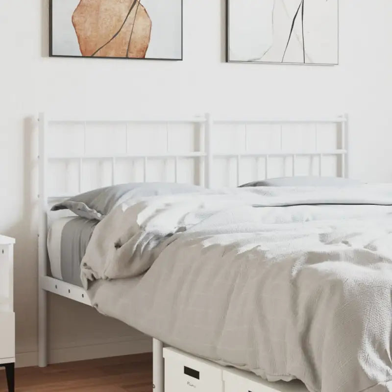 Hoofdborden en voetborden met ronde buizen van gepoedercoat staal - Wit / 120 cm / 1 - Hoofdborden en voetborden
