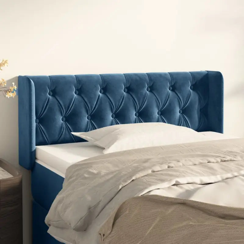 Hoofdborden en voetborden met zachte fluweel levering bevat - Donkerblauw / 93 x 16 x 78/88 cm / 1 - Hoofdborden