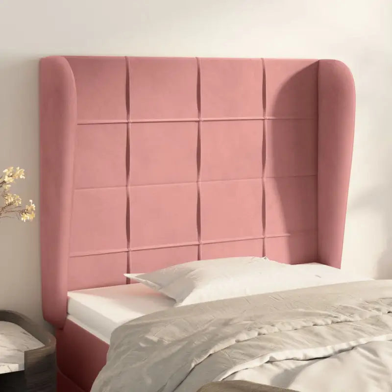 Hoofdborden en voetborden met zachte fluweel levering bevat - Roze / 83 x 23 x 118/128 cm / 1 - Hoofdborden