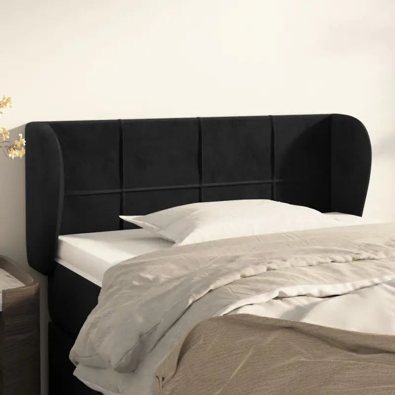 Hoofdborden en voetborden met zachte fluweel levering bevat - Zwart / 103 x 23 x 78/88 cm / 1 - Hoofdborden