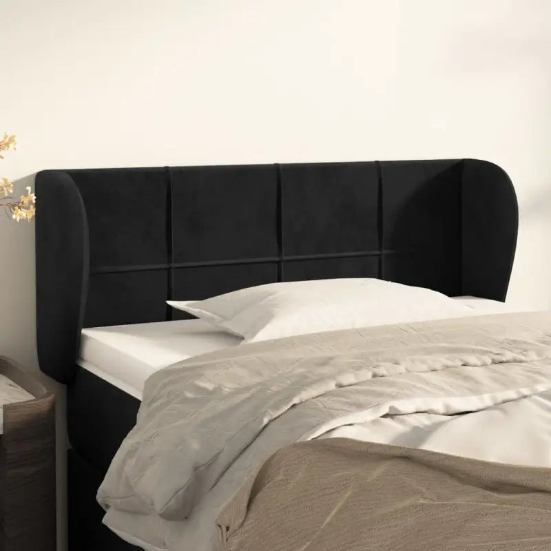 Hoofdborden en voetborden met zachte fluweel levering bevat - Zwart / 83 x 23 x 78/88 cm / 1 - Hoofdborden en voetborden