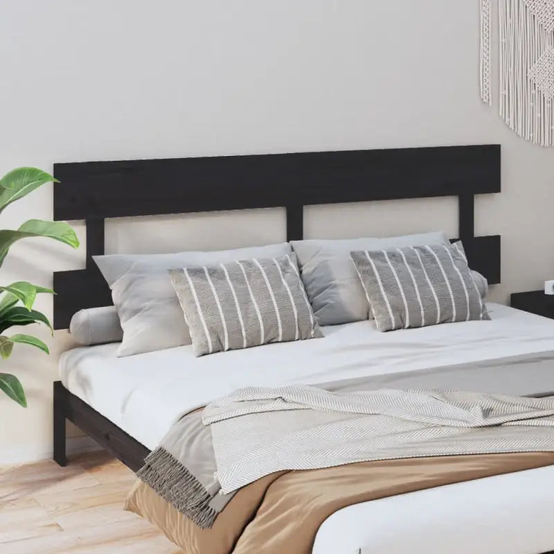 Hoofdborden en voetborden van massief grenenhout met trendy design - Zwart / 204 x 81 cm / 1 - Hoofdborden en voetborden