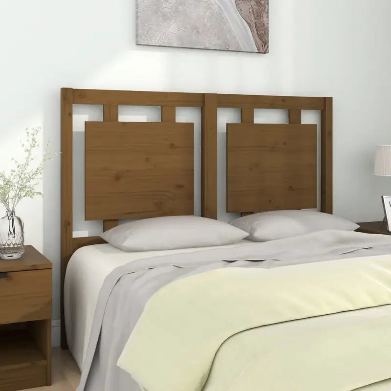 Hoofdborden en voetborden van massief grenenhout voor een compleet slaapkamer uiterlijk - Honingbruin / 125.5 x 100 cm