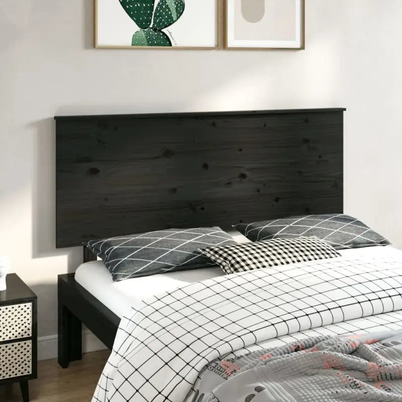 Hoofdborden en voetborden van massief grenenhout voor een stijlvolle slaapkamer - Zwart / 144 x 82.5 cm / 1