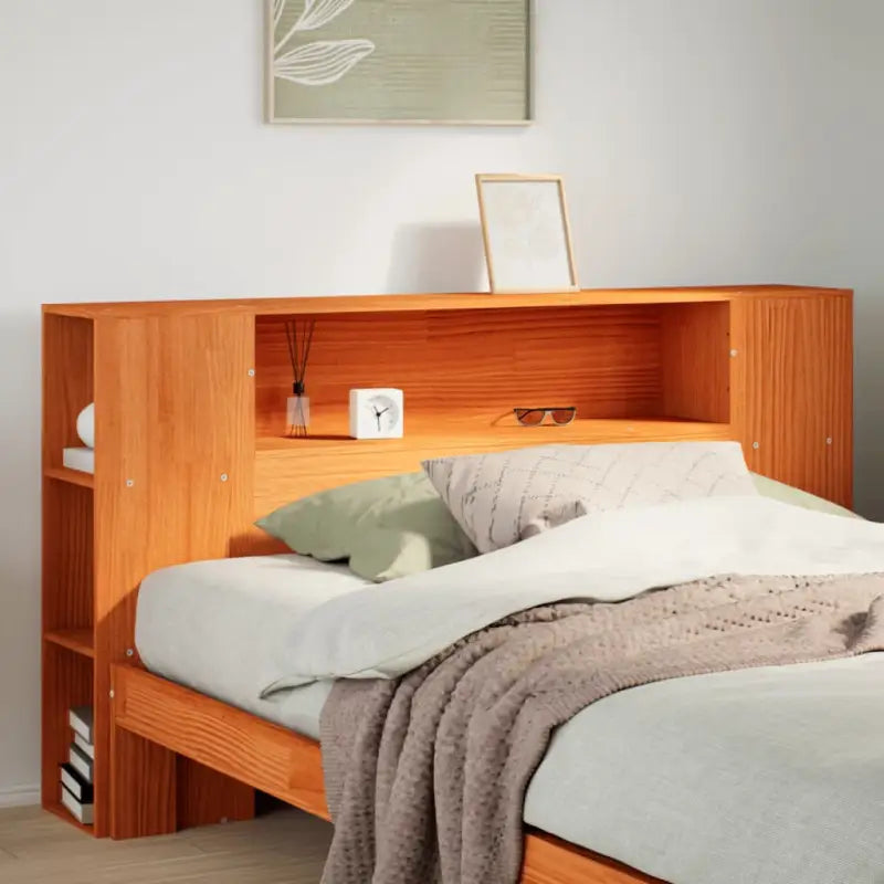 Hoofdborden en voetborden van massief grenenhout voor een stijlvolle slaapkamer - Wasbruin / 140 cm / 1 - Hoofdborden