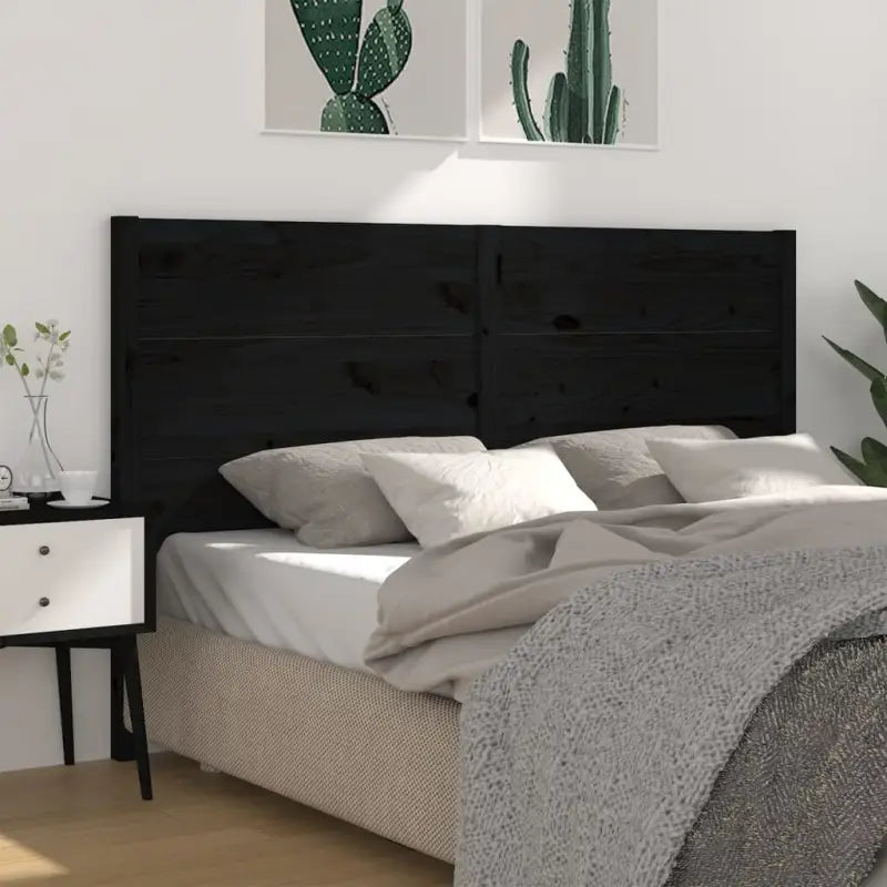 Hoofdborden en voetborden van massief grenenhout voor een stijlvolle slaapkamer - Zwart / 126 x 100 cm / 1