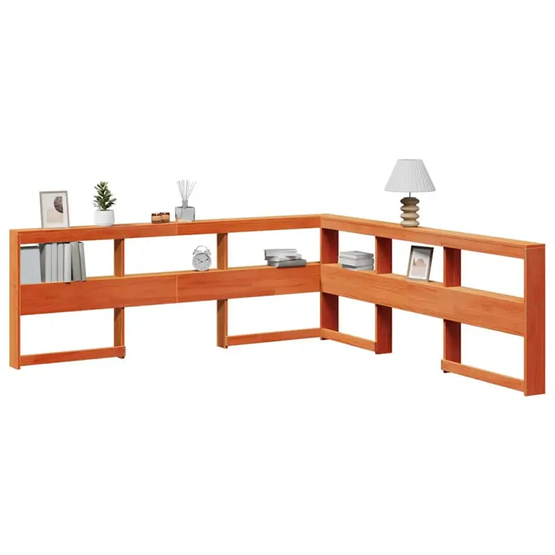 Hoofdborden en voetborden van massief grenenhout voor een stijlvolle slaapkamer - Wasbruin / 198.5 x 218.5 x 80 cm / 1